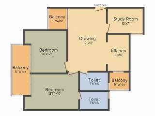 APS Capitals Pride (2BHK+2T (1,175 sq ft) Study Room 1175 sq ft) APS Capitals Pride (2BHK+2T (1,175 sq ft) Study Room 1175 sq ft)
