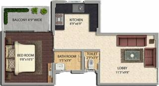 Pyramid Urban Homes II (1BHK+2T (335 sq ft) 335 sq ft)