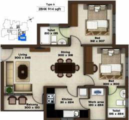 Kalyan Opal (2BHK+2T (914 sq ft) 914 sq ft) Kalyan Opal (2BHK+2T (914 sq ft) 914 sq ft)