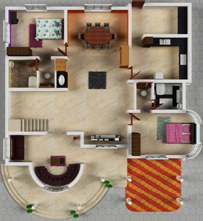 Springfield Builders Locanda Ground Floor Plan (5BHK+5T (3,419 sq ft) 3419 sq ft)