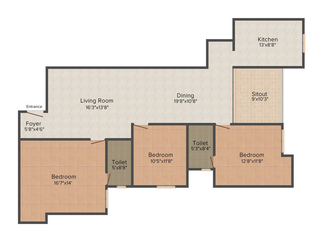 Casagrand Amber (3BHK+3T (1,743 sq ft) 1743 sq ft)