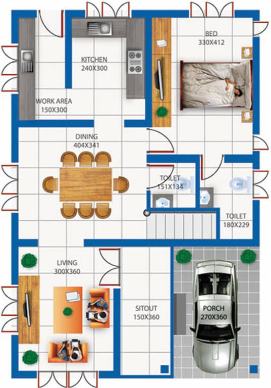Springfield Rotunda (3BHK+3T (1,650 sq ft) 1650 sq ft)