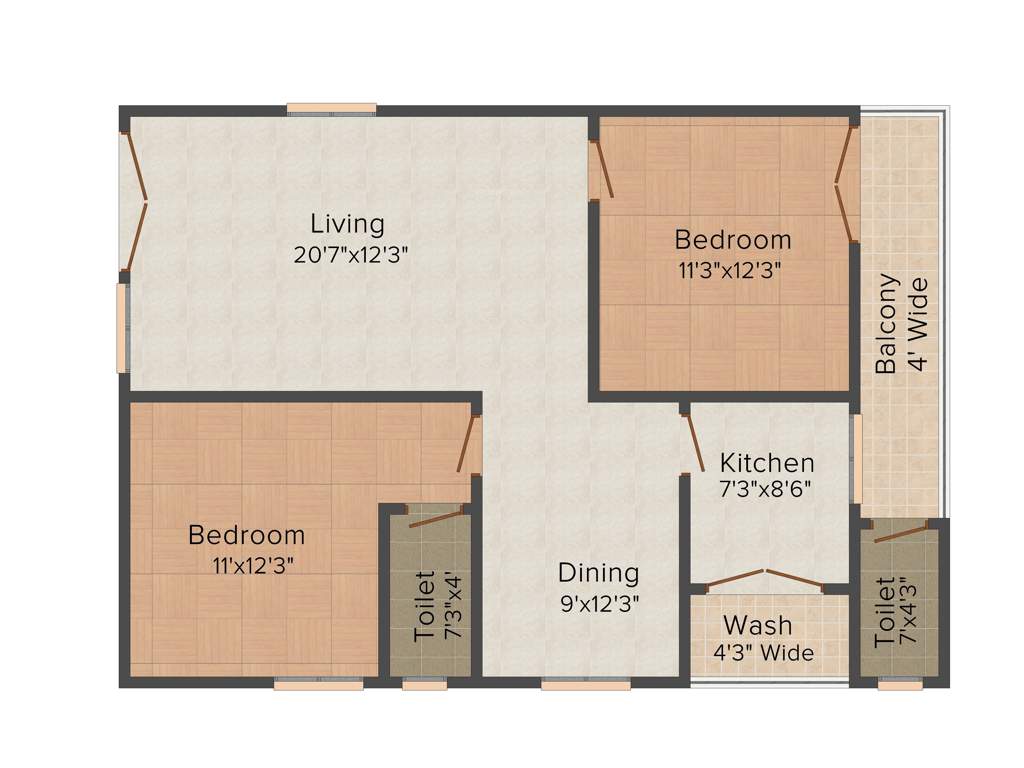 Gowtham Towers (2BHK+2T (1,355 sq ft) 1355 sq ft)