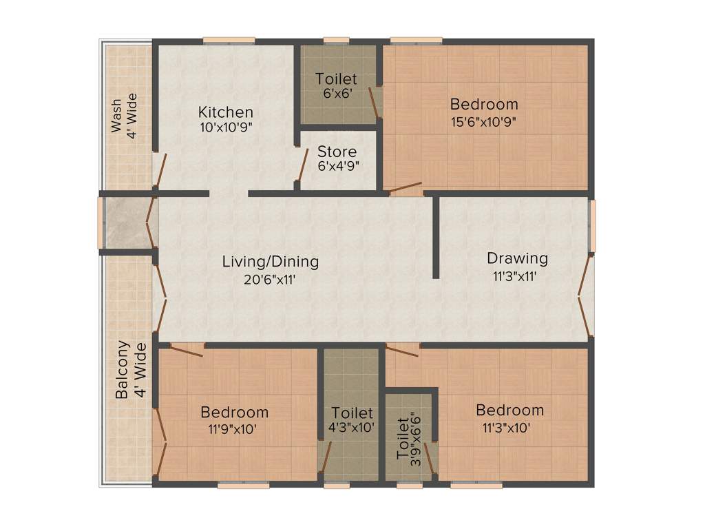 Gowtham Towers (3BHK+3T (1,705 sq ft) + Pooja Room 1705 sq ft)