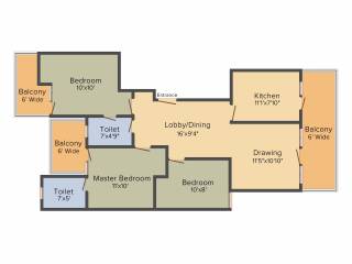 Supertech Hill Crest (3BHK+2T (1,350 sq ft) 1350 sq ft) Supertech Hill Crest (3BHK+2T (1,350 sq ft) 1350 sq ft)