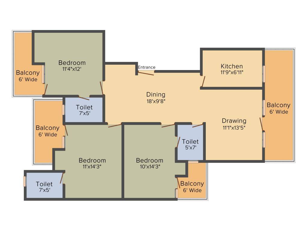 Supertech Hill Crest (3BHK+3T (1,700 sq ft) 1700 sq ft) Supertech Hill Crest (3BHK+3T (1,700 sq ft) 1700 sq ft)