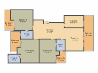 Supertech Hill Crest (3BHK+3T (1,700 sq ft) 1700 sq ft) Supertech Hill Crest (3BHK+3T (1,700 sq ft) 1700 sq ft)