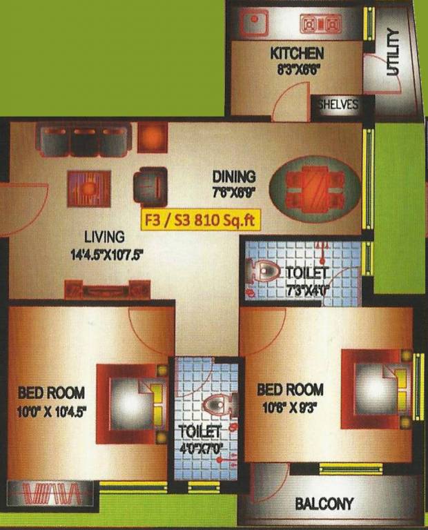 Pranav Casa Green (2BHK+2T (810 sq ft) 810 sq ft) Pranav Casa Green (2BHK+2T (810 sq ft) 810 sq ft)