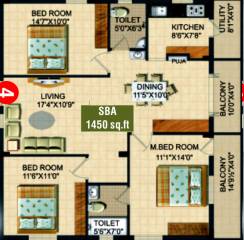 Sai Avhni (3BHK+2T (1,450 sq ft) 1450 sq ft)
