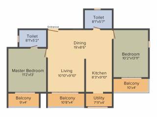 Esteem Emblem (2BHK+2T (1,340 sq ft) 1340 sq ft)