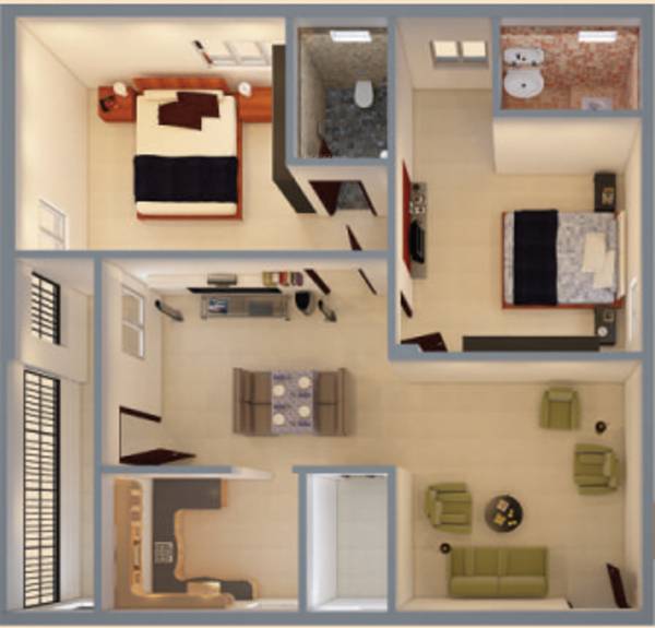 Parkville Lakshmi Nivas (2BHK+2T (1,025 sq ft) 1025 sq ft)