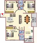 Floor Plan (3BHK+2T (1,220 sq ft)   Pooja Room 1220 sq ft) Fortitude Construction Proxima Floor Plan (3BHK+2T (1,220 sq ft)   Pooja Room 1220 sq ft)