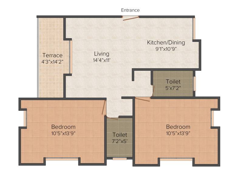 Kelkar Heramb Residency (2BHK+2T (906 sq ft) 906 sq ft)