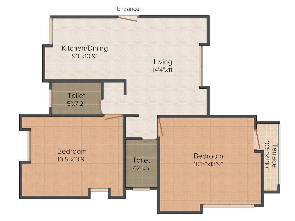 Kelkar Heramb Residency (2BHK+2T (1,005 sq ft) 1005 sq ft)
