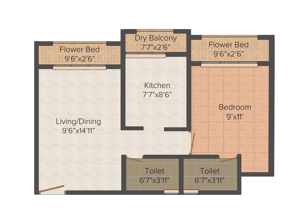 Raj Antila (1BHK+1T (675 sq ft) 675 sq ft)