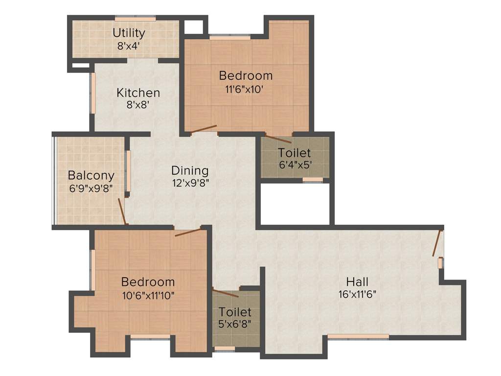 Nivasan Blue Heaven (2BHK+2T (1,182 sq ft) 1182 sq ft)