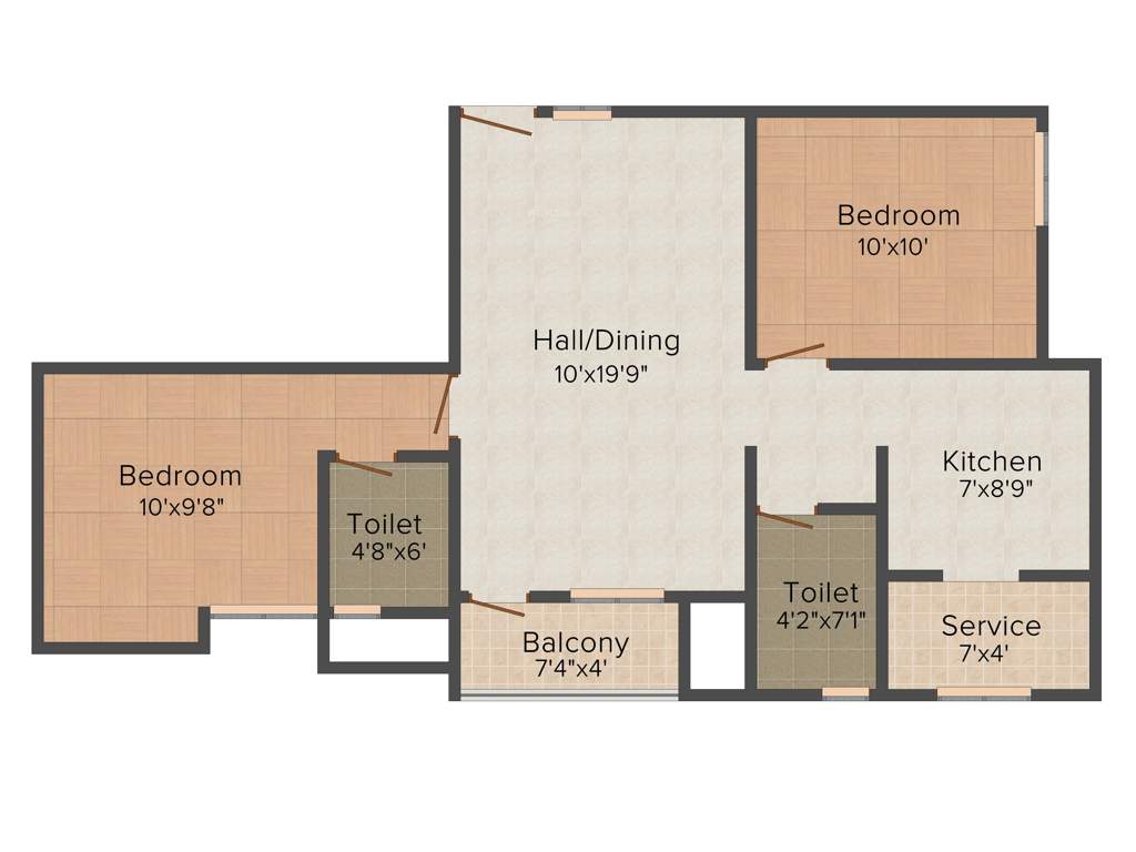 Nivasan Blue Heaven (2BHK+2T (842 sq ft) 842 sq ft)