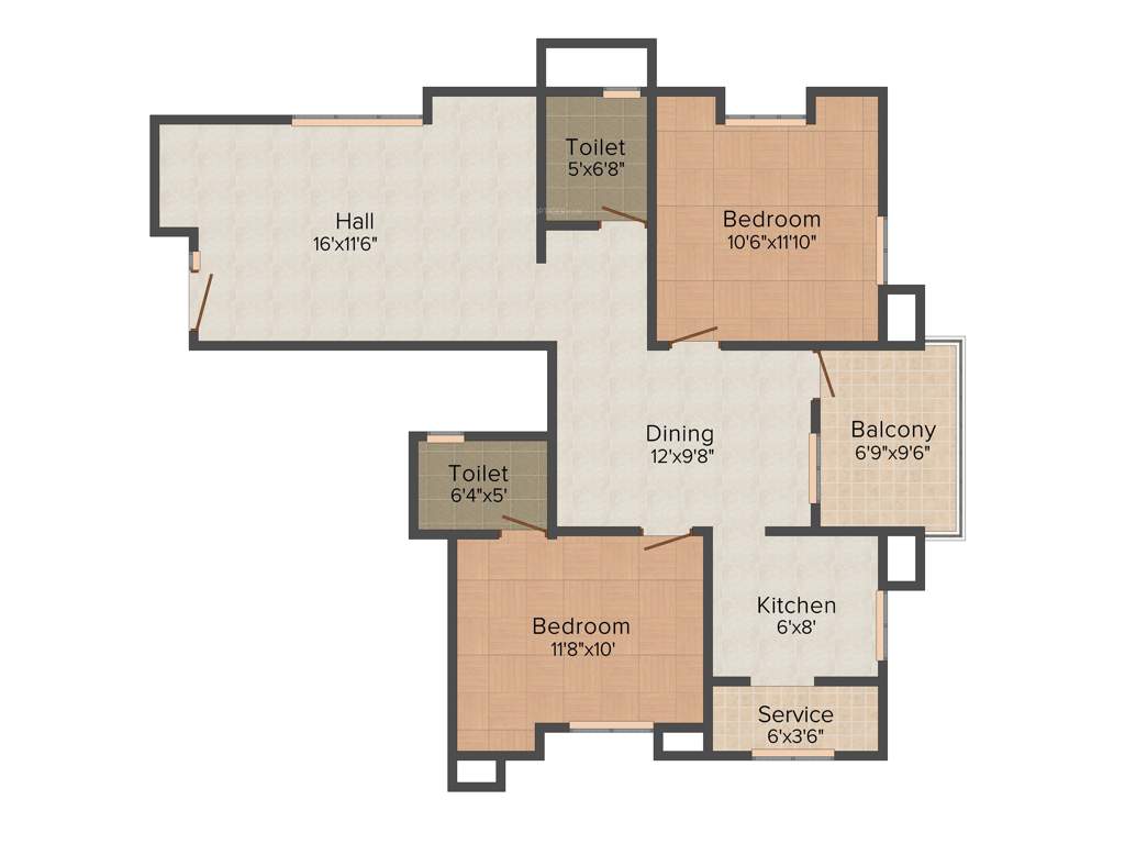 Nivasan Blue Heaven (2BHK+2T (1,145 sq ft) 1145 sq ft)