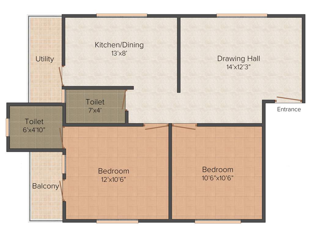 RS Vijayashree Appartment (2BHK+2T (937 sq ft) 937 sq ft)