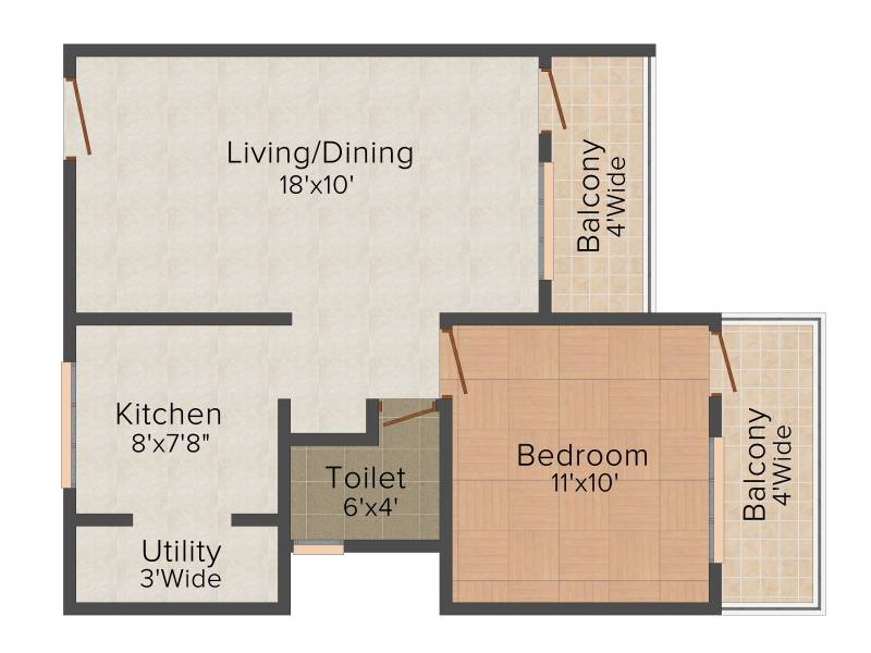 Land Hill Point III (1BHK+1T (704 sq ft) 704 sq ft)