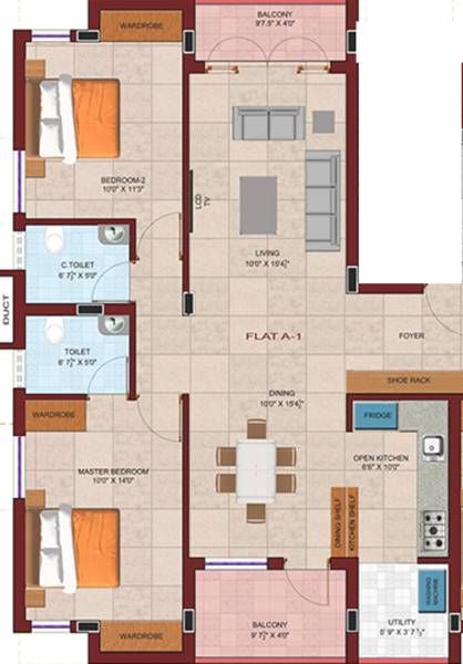 Nivasan Nivasana (2BHK+2T (1,125 sq ft) 1125 sq ft)