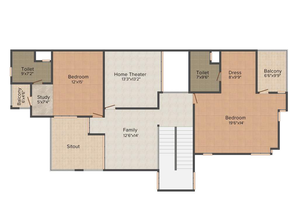 ND Around The Mangoes (3BHK+3T (3,420 sq ft) Study Room 3420 sq ft)