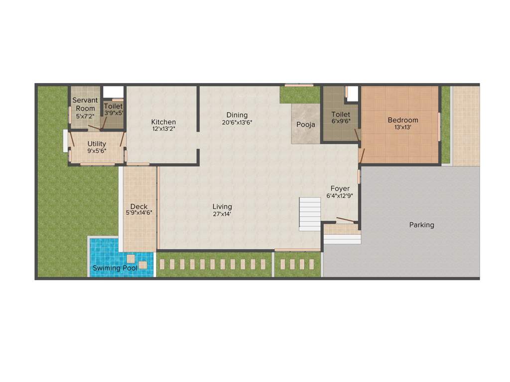 ND Around The Mangoes (3BHK+3T (3,420 sq ft) Study Room 3420 sq ft)