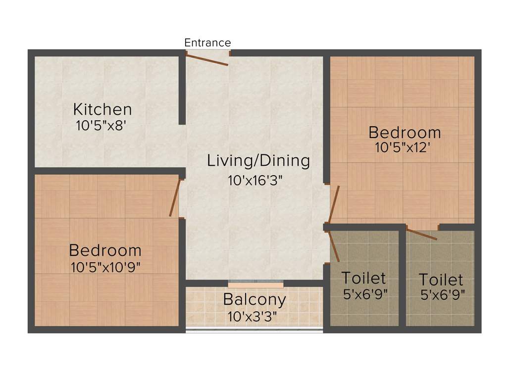 Athreya Sthria (2BHK+2T (820 sq ft) 820 sq ft)