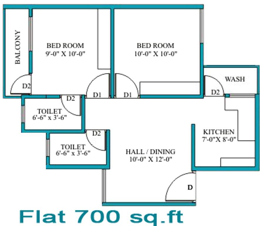 Neel Neel Vihar Apartment (2BHK+2T (700 sq ft) 700 sq ft)