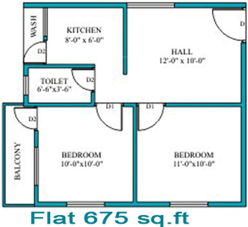 Neel Neel Vihar Apartment (2BHK+1T (675 sq ft) 675 sq ft)