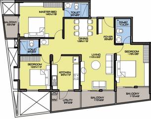 Landmark Green County (3BHK+3T (1,585 sq ft) 1585 sq ft)