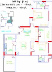 Creations Clarion (2BHK+2T (1,144 sq ft) 1144 sq ft)