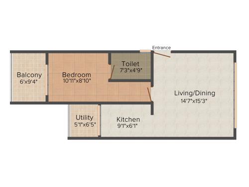 Landmark Oxygen (1BHK+1T (675 sq ft) 675 sq ft)