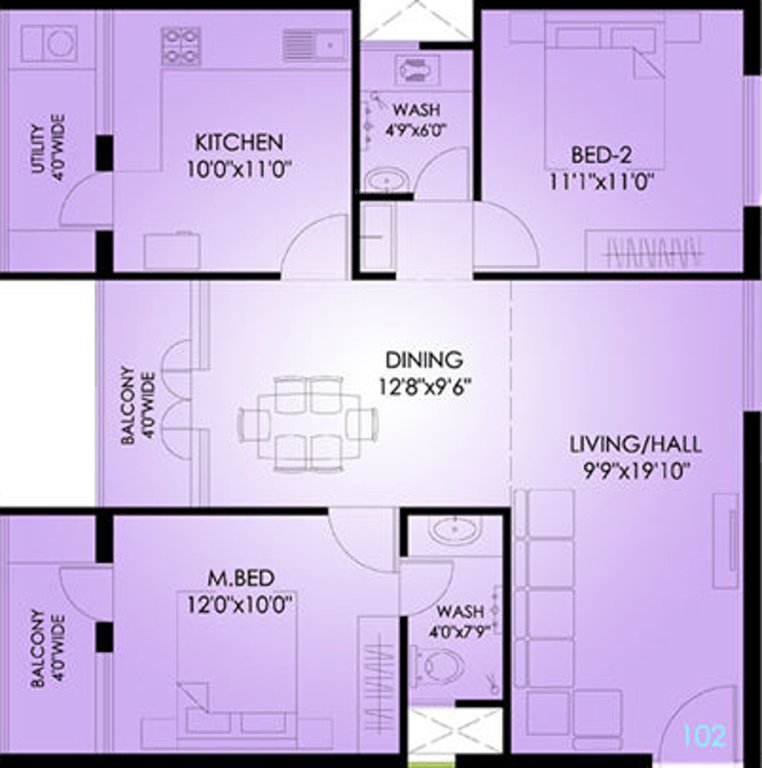 AK Builders And Developers Mangalore Ivy Apartment (2BHK+2T (1,235 sq ft) 1235 sq ft)