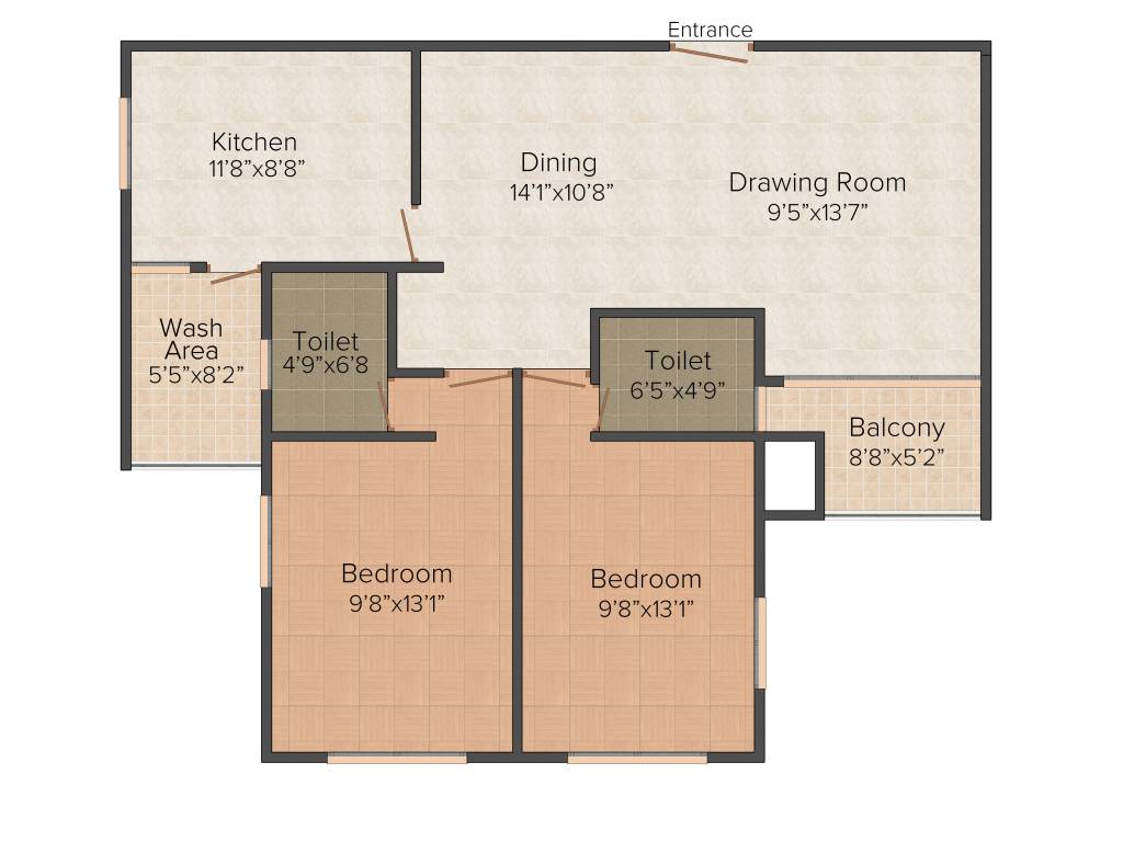 Kalyan Nexus (2BHK+2T (1,163 sq ft) 1163 sq ft)