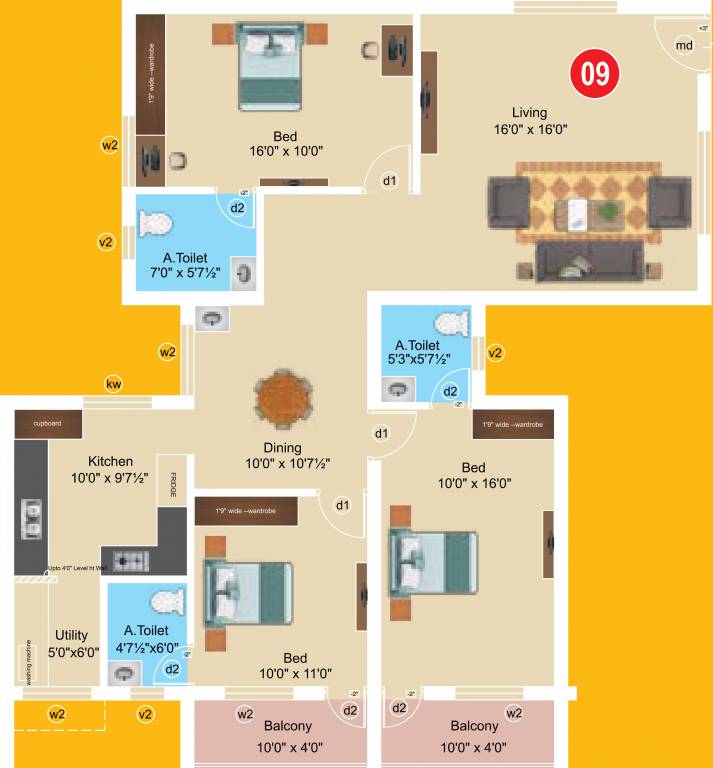 Sree Daksha Aashritha (3BHK+3T (1,652 sq ft) 1652 sq ft)