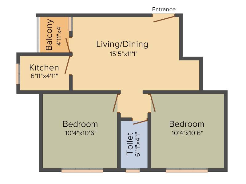 Cancun Iris (2BHK+2T (769 sq ft) 769 sq ft)