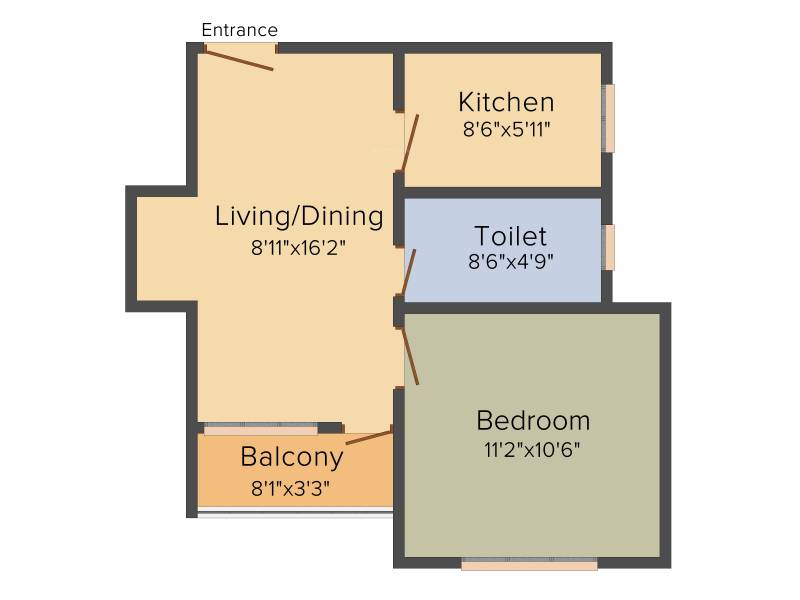 Cancun Iris (1BHK+1T (561 sq ft) 561 sq ft)