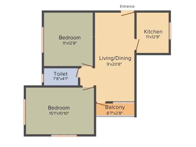 Cancun Iris (2BHK+2T (916 sq ft) 916 sq ft)