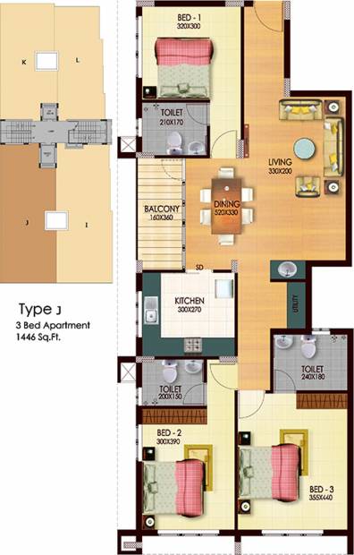 Arcon Enclave (3BHK+3T (1,446 sq ft) 1446 sq ft)