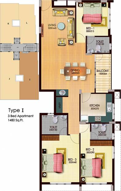 Arcon Enclave (3BHK+3T (1,480 sq ft) 1480 sq ft)