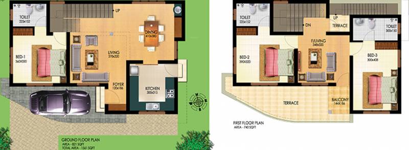 Arcon Homes Nest Floor Plan (3BHK+3T (1,541 sq ft) 1541 sq ft)