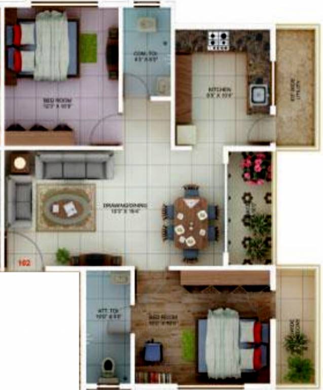 Satyam Satyam Hills (2BHK+2T (1,050 sq ft) 1050 sq ft)