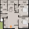 Marwa De Marvella Floor Plan (2BHK+2T (1,212 sq ft) 1212 sq ft)