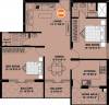 Marwa De Marvella Floor Plan (2BHK+2T (1,060 sq ft) 1060 sq ft)