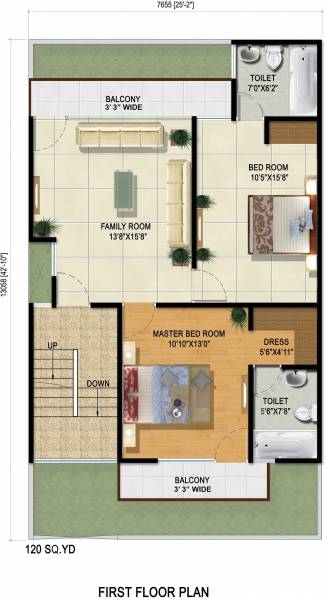  greens-2-villa Floor Plan First Floor Plan
