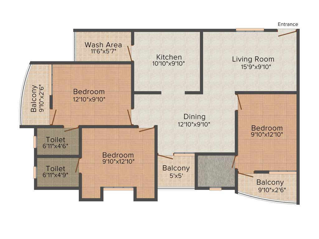 Jeff Premier (3BHK+3T (1,444 sq ft) 1444 sq ft)