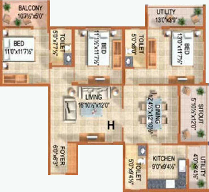Arima Sunnyside (3BHK+3T (1,710 sq ft) 1710 sq ft) Arima Sunnyside (3BHK+3T (1,710 sq ft) 1710 sq ft)