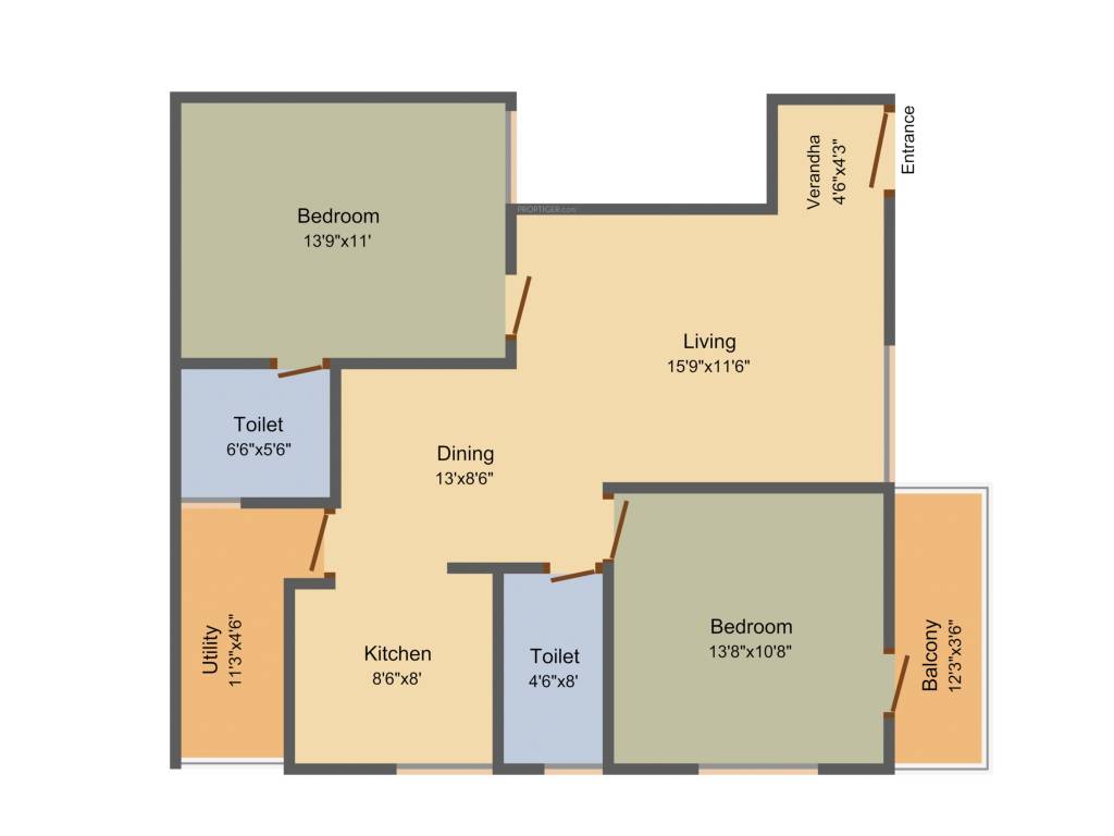 Janani Moonscape (2BHK+2T (1,139 sq ft) 1139 sq ft)