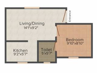 Alba Iris Sahari Apartment (1BHK+1T (466 sq ft) 466 sq ft)